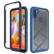 MCC Shockproof Bumper Case Samsung Galaxy A11 2020 Clear Back Cover A115 [Dark Blue]