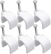 Gatuida 100pcs Pvc Line Clips Cable Support Holders Fasteners for Electrician Tubing Wall Fixed Clip for and Wiring White