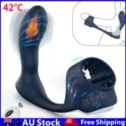 Heating Penis Cock Ring Vibrator Anal Butt Plug Prostate Massager Dildo Sex Toys
