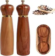 Pepper Grinder,Salt Pepper Grinder Mill | Adjustable Manual Wooden Kitchen Tools for Picnic Dining Kitchen Home Decor Table Setting Camping Storage
