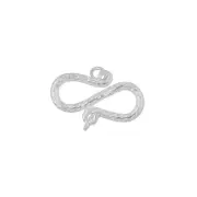 Sterling Silver Tree Skin S Hook Fish Clasp 20mm w/ Jump Ring #99795