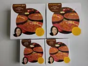 Rachael Ray Salad/Appetizer Plates X4 Sets Stoneware Gold Scroll Cranberry Red