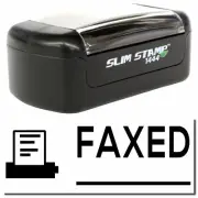 Slim Pre-Inked Faxed with Machine Stamp Size 1/2" Tall x 1-1/2" Wide