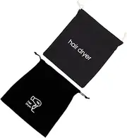 2Pcs Hair Dryer Storage Bag Dustproof Canvas Drawstring Pouch Hair Dryer Holder with Embroidery Essential Hair Dryer Supplies