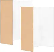 Xccj 2 Pack 16" x 24" Small Trifold Poster Board, White Corrugated Project Boards, Display Boards for Presentations, School Projects