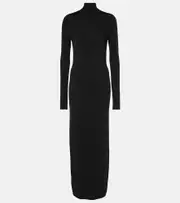 [Galvan] Galvan Iris turtleneck jersey maxi dress AU 14 black