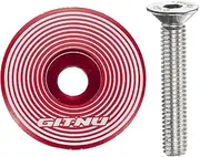 uxcell Headset Stem Top Cap 1-1/4 Aluminum Alloy Cycling Headset Cover Stem with M6 Bolt for Mountain Bike Road Bicycle MTB, Red