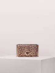 nicola metallic leopard twistlock chain wallet