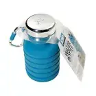 Joie BPA-Free Blue Silicone Collapsible Water Bottle 16oz w/ Carabiner Clip NWT