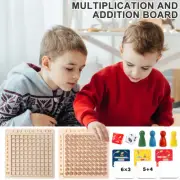 Wooden Math Multiplication and Addition Board Montessori Children Counting leEVI