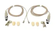 Pair of Beige Lavalier Lapel Microphones w/4 pin mini XLR TA4F Shure wireless