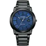 【CITIZEN 星辰】陽光型男光動能簡約男錶-藍X黑/42MM(AW1217-83L)