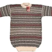 WOMEN HANDMADE ANDEAN ALPACA WHITE SWEATSHIRT SWEATER XL