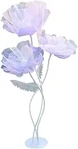 Giant Flower Decorations, 1 Set 55inch Large Gauze Flowers Wedding Decor with 3 Flower Heads & Stand, Wedding Party Banquet Background, Photographic Props, Window Display (Purple)