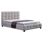 Linen Fabric Double Deluxe Bed Frame Beige