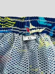 Men’s 34 XL Beach Print Swim Trunks Tie String Hook Loop Pocket New With Tags