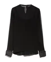 layered chiffon blouse IT40,IT38,IT36 Black