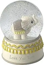 Precious Moments 179303 Resin/Glass Love You Tons Elephant Musical Snow Globe, Gray Chevron