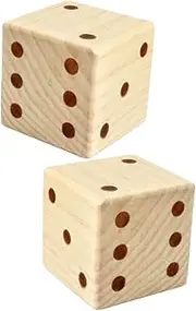 Kisangel 2Pcs Large Wooden Dice Round Corner Dot Dice Practical Table Game Accessories for Family Gatherings Parties and Educational Math Games