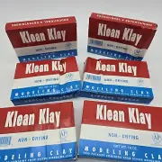 6 Vintage Klean Klay - Gray Modeling Clay Non-Drying 16 Oz No. 20