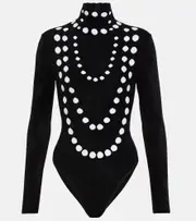 [Alaia] Alaïa Jacquard velvet chenille bodysuit AU 16 multicoloured