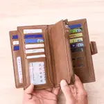 中老年包包 爸爸包包 洋氣男士皮夾長款復古錢包可放硬幣多卡位可以放裝手機大容量男用皮夾