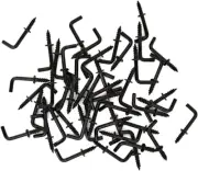 100 Pcs 1/2" Black Small L Shaped Hooks Screw in Right Angle Hooks Square Bend H