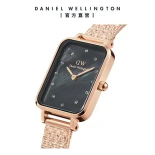 【Daniel Wellington】DW 手錶 Quadro Lumine 20X26-星辰系列貝母盤麥穗鋼琴方錶-星辰黑(三色 DW00100583)