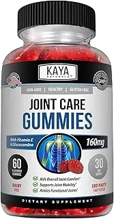 Kaya Naturals Joint Care Gummies, Premium Pain Relief & Joint Support Gummies | Natural Joint & Flexibility Support - Glucosamine Gummies Best Immune Health Support for Women & Men - 60 Count