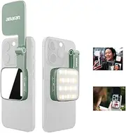 Amaran Go Phone Selfie Light Compatible with Phone,CCT 2700K-6500K Rechargeable Portable with Mirror Light for Selfies,Makeup,Video Conference,TikTok （Green