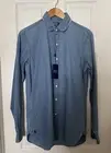 Polo Ralph Lauren Men (15) Small Custom Fit Blue Chambray Casual Button-Up Shirt