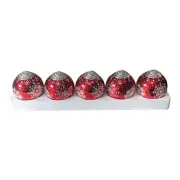5 RED ILLUMINATAED SNOWFLAKE ORNAMENTS Valerie CHRISTMAS Holiday