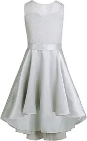 [FEESHOW] Girls' Lace High Low Wedding Bridesmaid Pageant Party Flower Girl Dress
