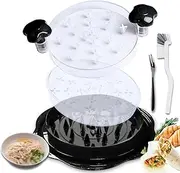 MJMHOMECARE Premium Chicken Shredder with Bowl, Fork & Cleaning Brush—25CM Meat Shredder with Clear Lid, Ergonomic Handle, Anti-Slip, Heat Resistant, BPA Free, Dishwasher Safe, New Kitchen Gadgets