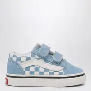 [VANS] White/Blue Old Skool Sneakers with Check Pattern 27 IT Light blue