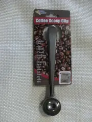 Stainless Steel Ground Coffee Measuring Scoop Spoon With Bag Seal Clip Mega Maxx