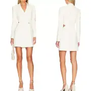 JONATHAN SIMKHAI X REVOLVE Crepe Cutout Blazer Minidress Size 6 White Nougat NWT