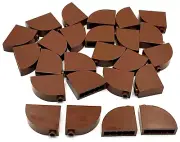 Lego 25 New Reddish Brown Slope Sloped Curved 3 x 1 x 2 Hollow Stud Pieces