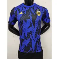 在飛比找蝦皮購物優惠-2022阿根廷隊賽前熱身訓練服球員版球衣10號梅西短袖足球服