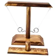 Ring Toss Game, Fun Hook and Ring Game, Handmade Wooden Interactive Game for