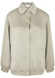 Vince Satin Bomber Jacket - Beige - S (UK8-10 / S) S (UK8-10 / S)