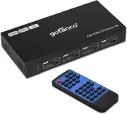gofanco 4x4 HDMI 2.0 Matrix Switcher W/ IR Remote & GUI Control (4K 60Hz, HDR)