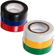 TEMPNAP 6rolls PVC Insulation Tape Electric Tape High Temperature Resistant for Electrical Repairs Projects