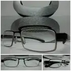 Mens Women CONTEMPORARY READING EYE GLASSES READERS Gunmetal & Black Frame +3.00