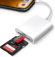 [Apple Mfi Certified] Lightning to SD Card Camera Reader for Iphone Ipad, Dual C