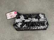 Victoria's Secret gray sequin make-up bag NWT