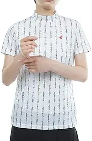 Paradiso(パラディーゾ) YSL33A Women's Golf Shirt, Short Sleeve, Mock Neck Shirt, White (WH), M