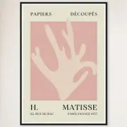 Galrie Papiers Découpés Pink Foliage H. Matisse Print (1955) Elegant for your Home, Black Frame, A0 84 x 119cm (33 x 47inch)