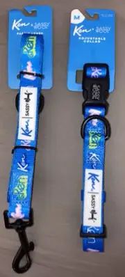 Sassy Woof Ken Adjustable Collar (M) AND Matching Sassy Woof Ken Leash