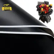 20 Sheets Black Flower Wrapping Paper with White Edge,Waterproof Fresh Flower Pa
